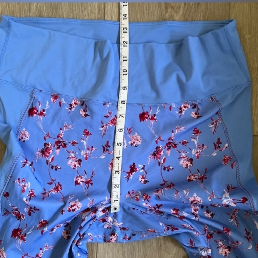 Fabletics Blue Floral Leggings Size 3X Mew Year New You - Picture 7 of 16